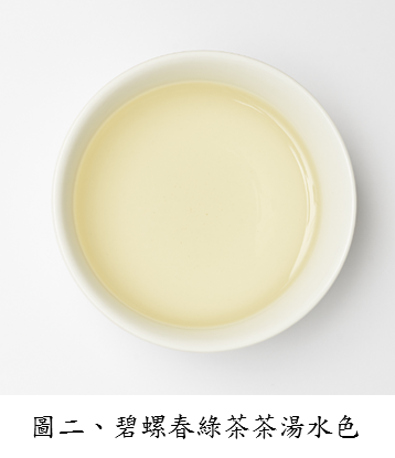 圖二、碧螺春綠茶茶湯水色