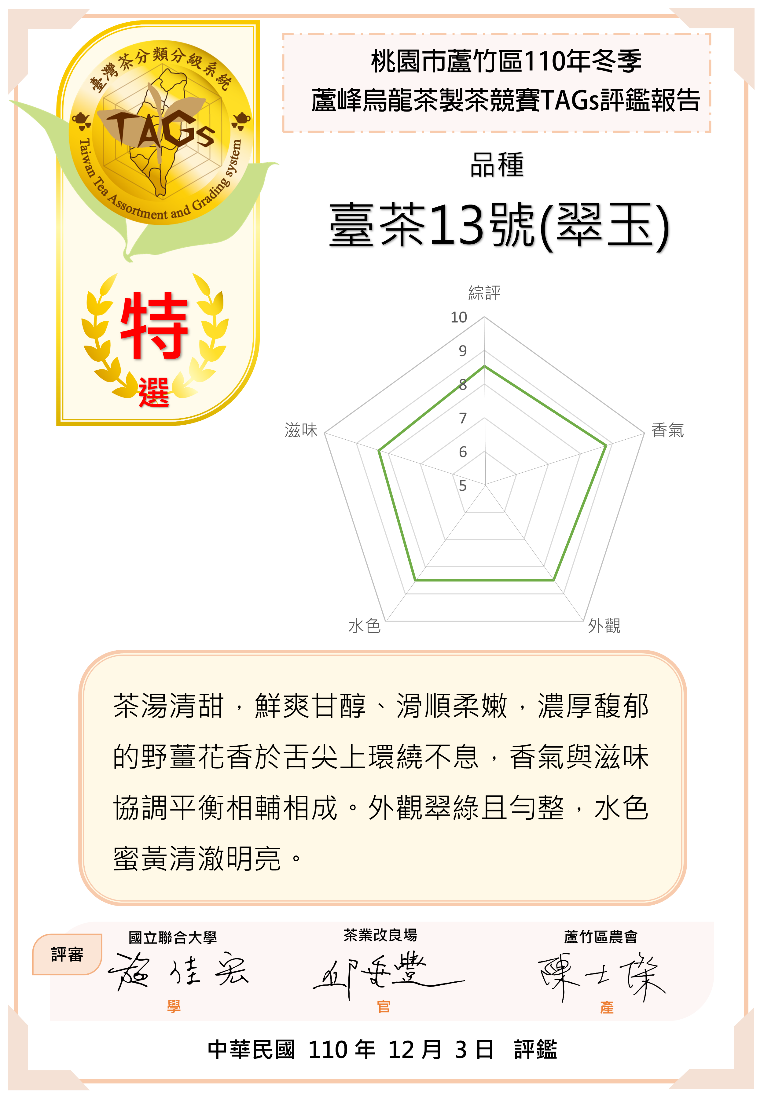 評鑑報告書-特選